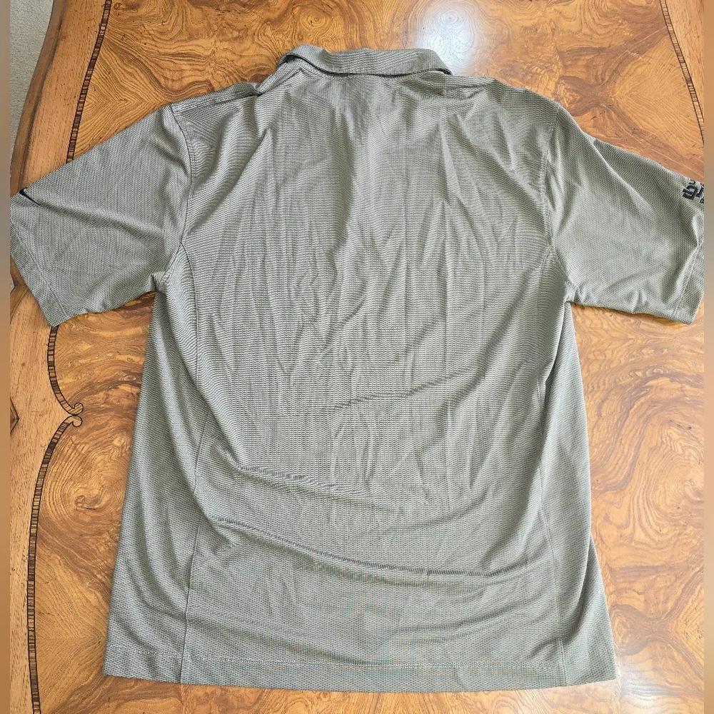 Nike Golf Dri Fit Mens Textured Polo Shirt, Large, Olive Brown, Duro-last Logo